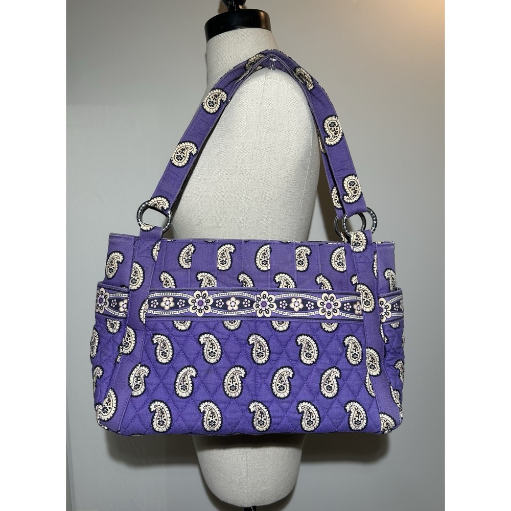 Vera Bradley SIMPLY VIOLET Gabby Purple Paisley Purse Satchel Handbag